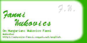 fanni wukovics business card